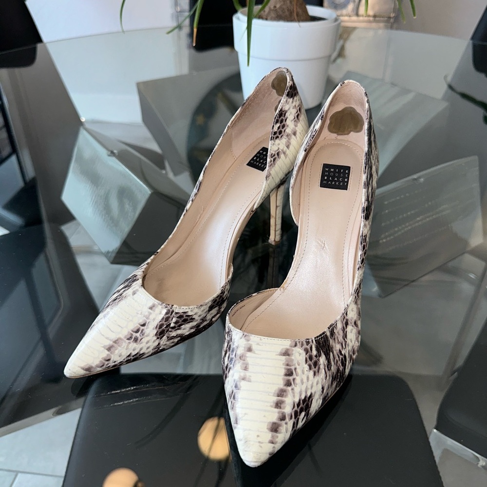 White House Black Market Faux Reptile Skin Heels
